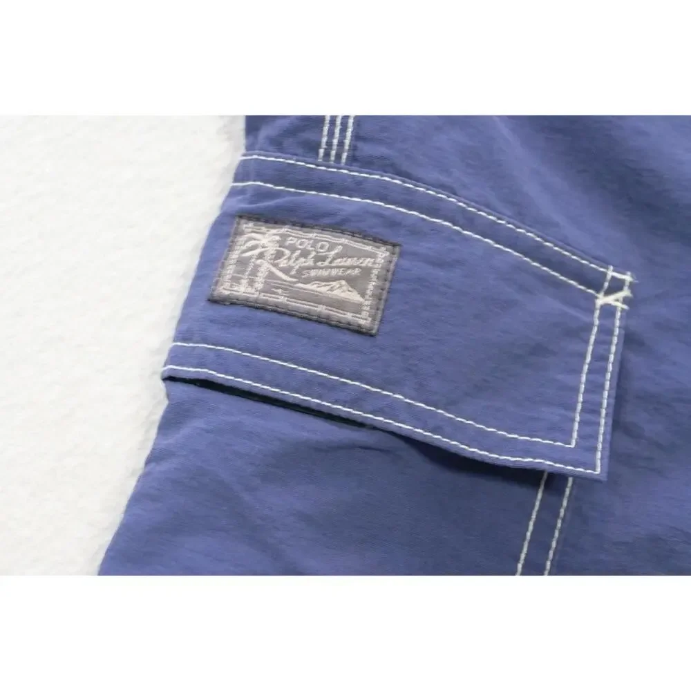 Polo Ralph Lauren Cargo Swim‎ Trunks Blue Water Shorts Netted Mens Size XL